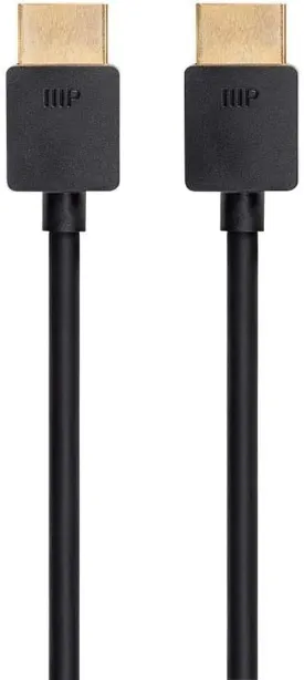 Monoprice 8K Ultra High Speed Slim HDMI Cable - HDMI 2.1, 8K@60Hz, 4K@120Hz, 48Gbps, HDR, VRR, 3Ft, No Logo, Black - 3 Pack