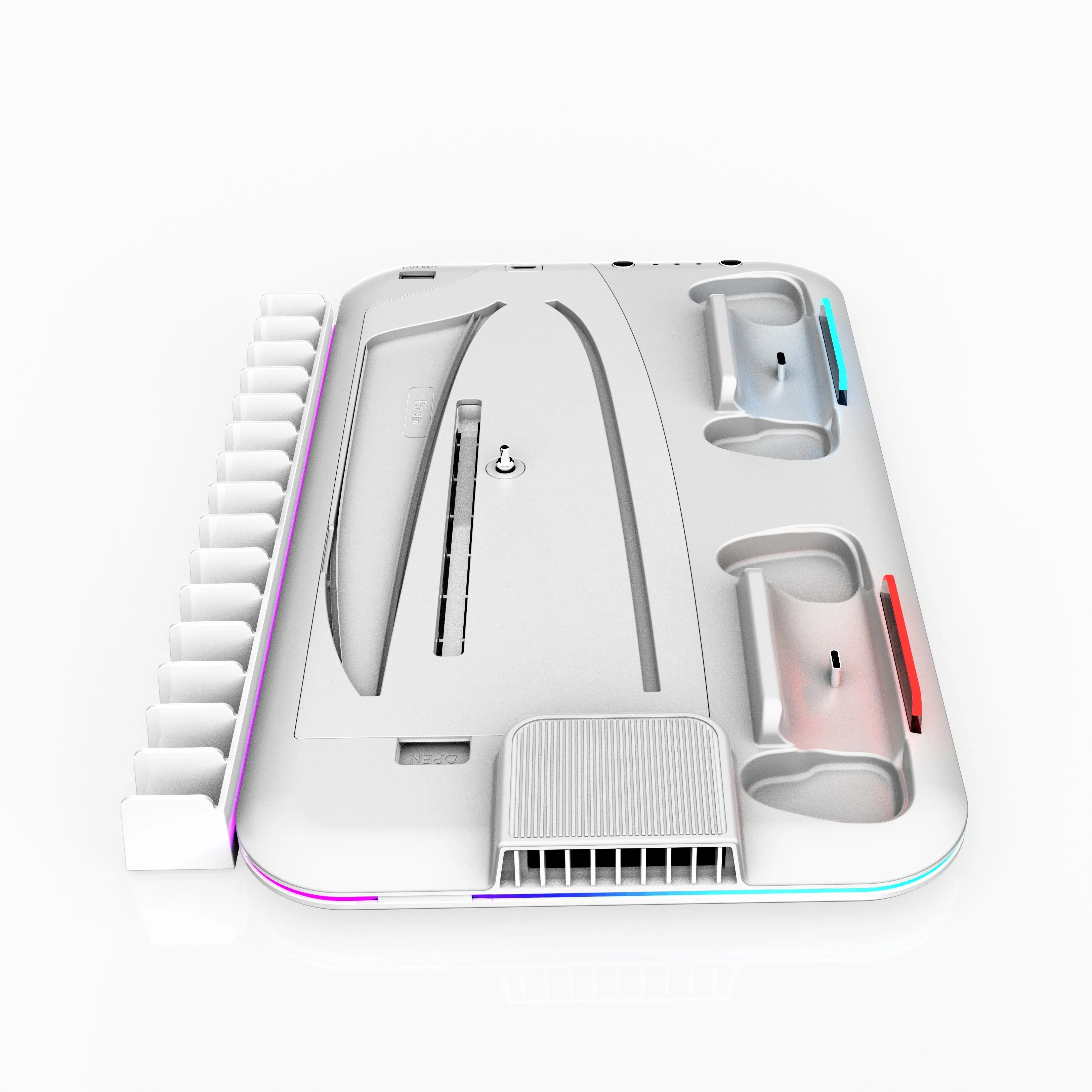 Multi-functional Cooling and Charging Stand with RGB Light for PS5