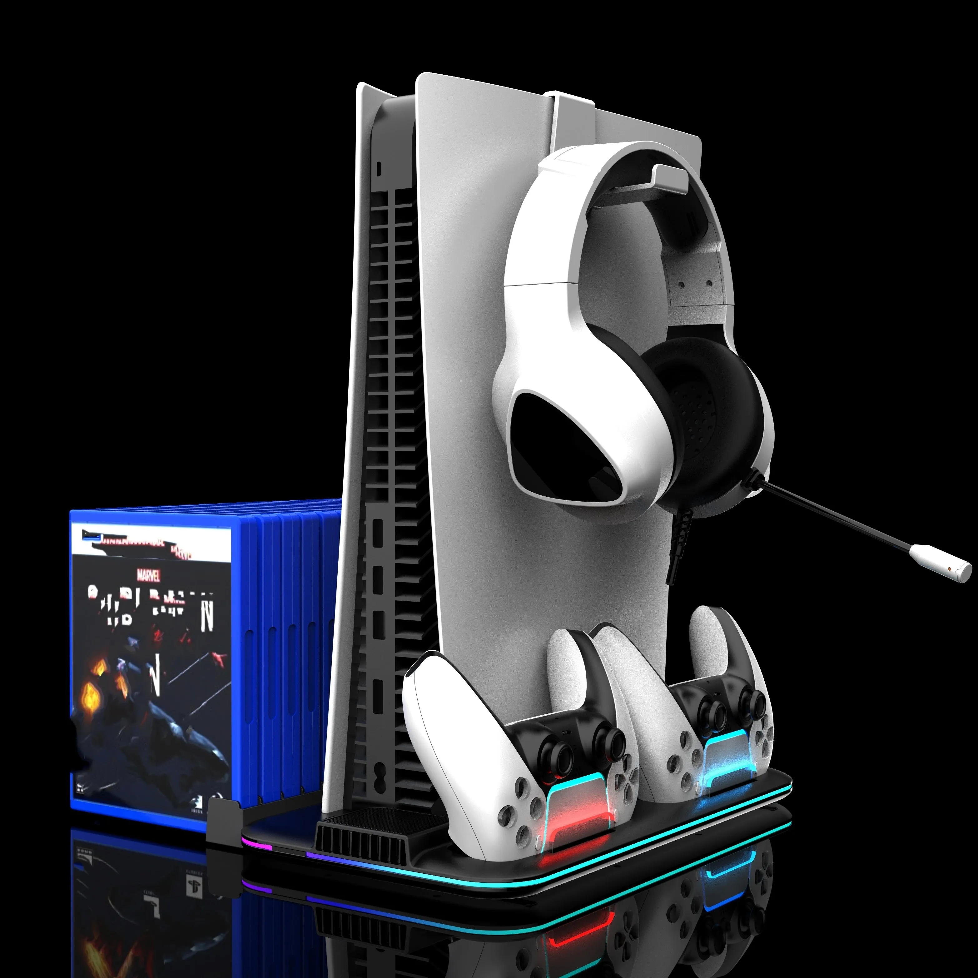 Multi-functional Cooling and Charging Stand with RGB Light for PS5