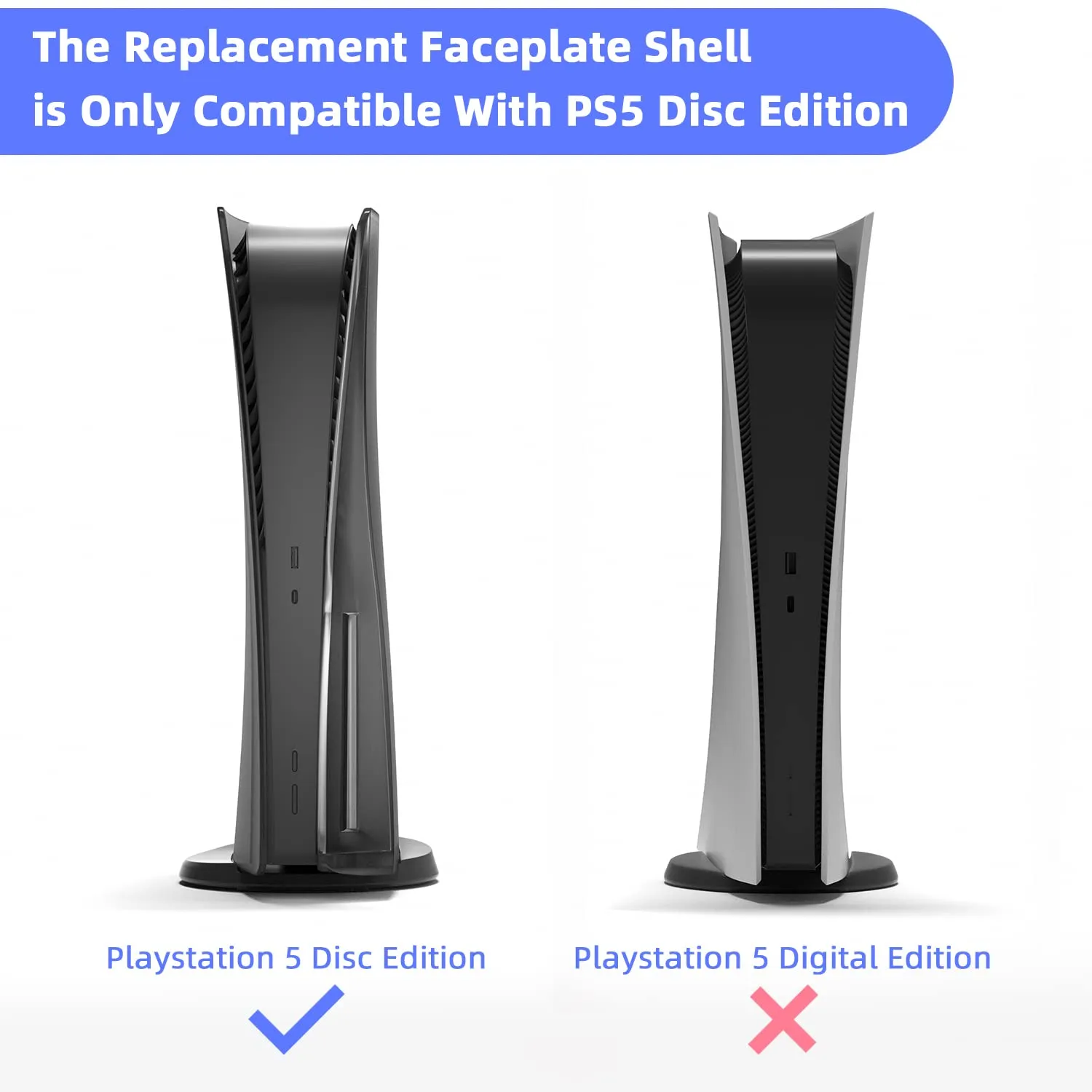 Mytrix 2-in-1 Translucent Black Faceplates for PS5 Disc Edition   RGB LED Light Strips Kit for PlayStation 5, LED Strip with Music Sync