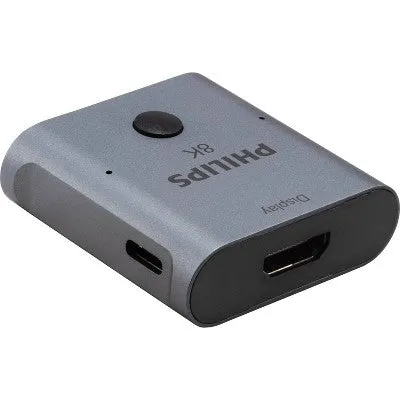 Open Box - Philips 8K HDMI 2-Port Switch - Silver