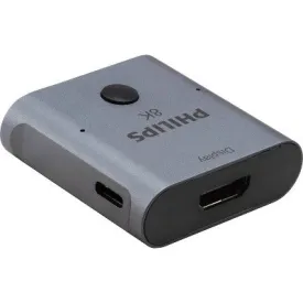 Open Box - Philips 8K HDMI 2-Port Switch - Silver
