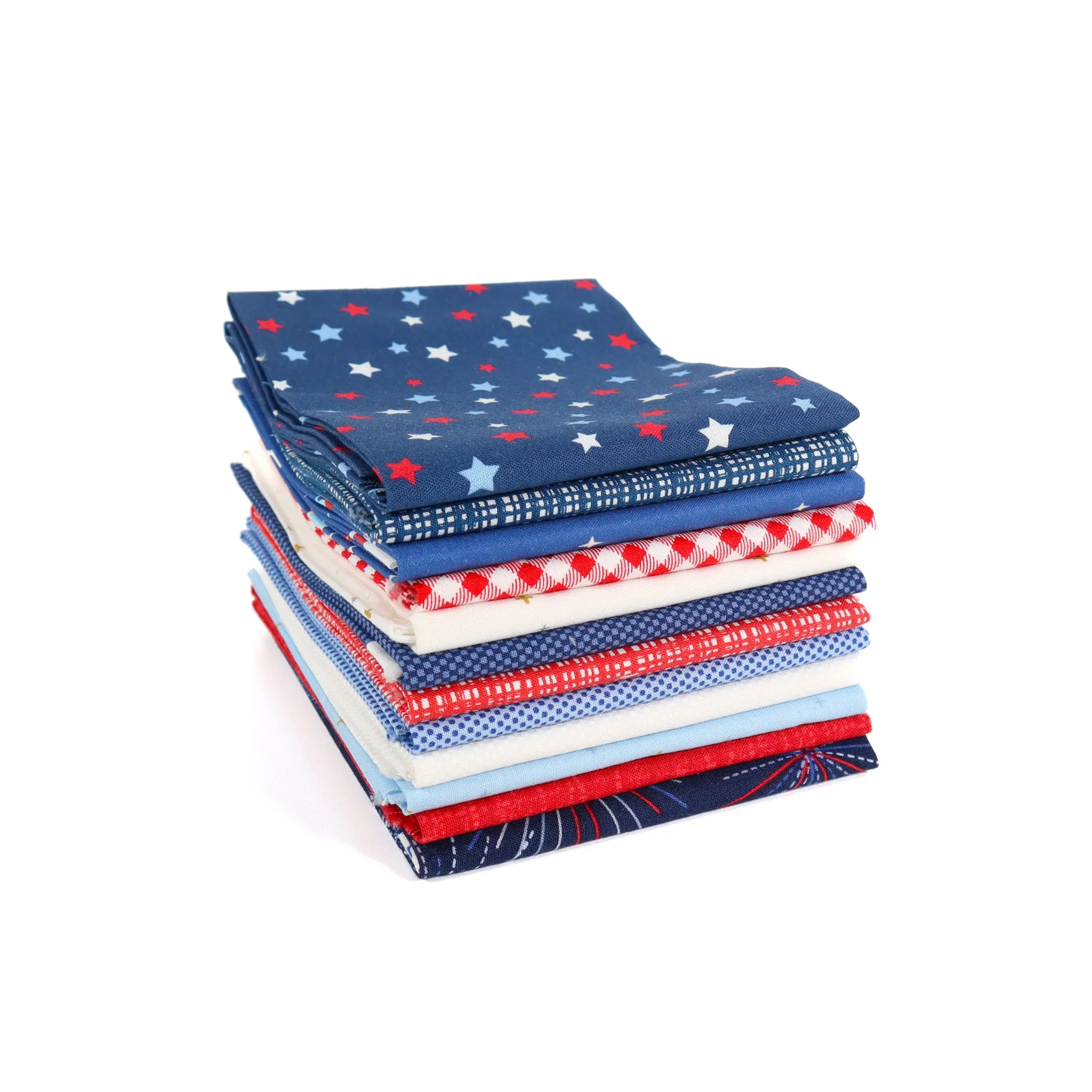 Patriotic Red, White and Blue (12) Piece Fat Quarter Bundle