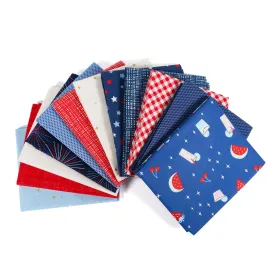 Patriotic Red, White and Blue (12) Piece Fat Quarter Bundle