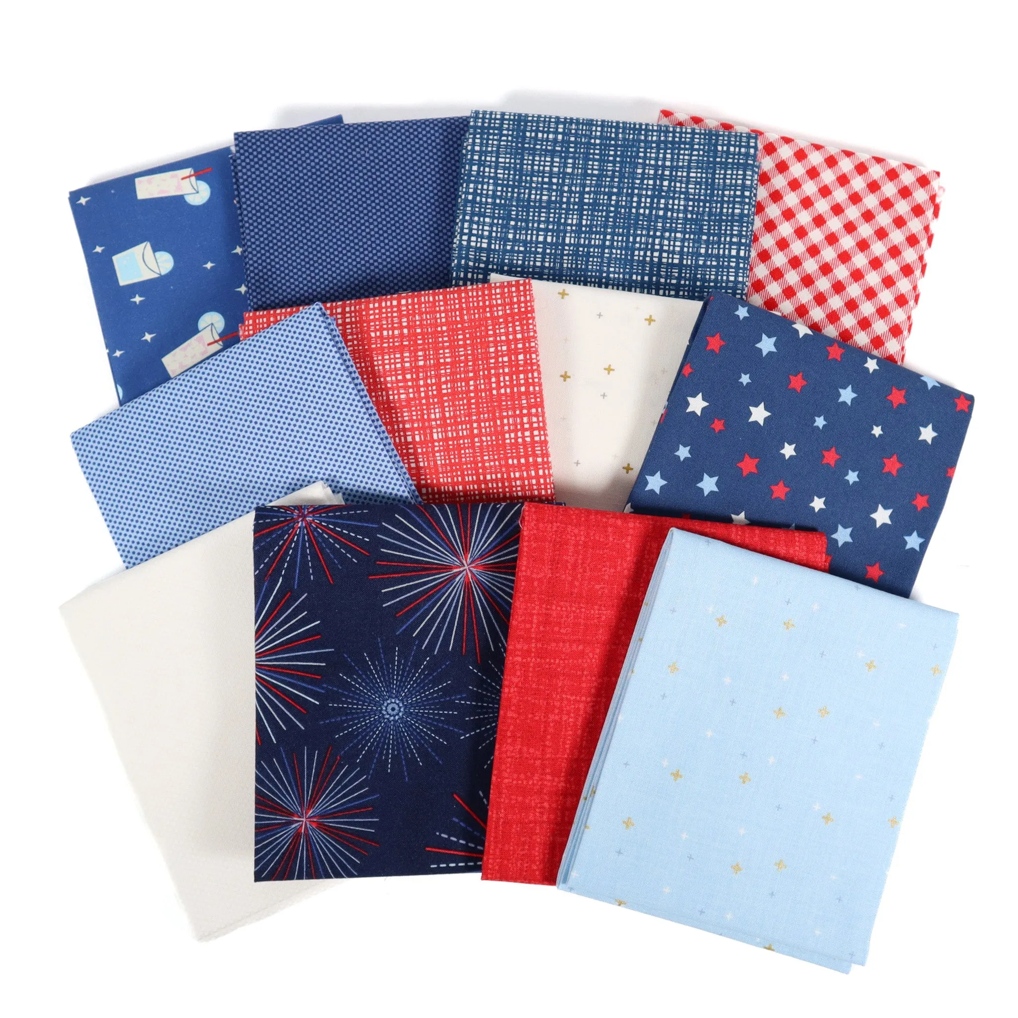 Patriotic Red, White and Blue (12) Piece Fat Quarter Bundle