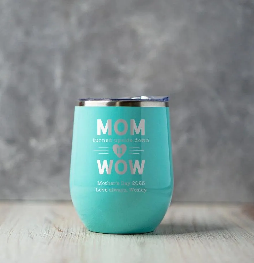 Personalized Mother's Day Wine Tumbler 12oz