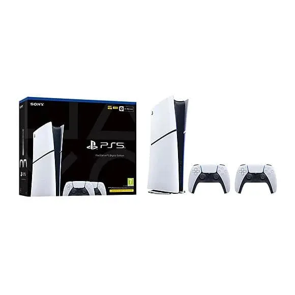 PlayStation 5 Digital Slim Console Bundle with Two Dual Sense Wireless Controllers