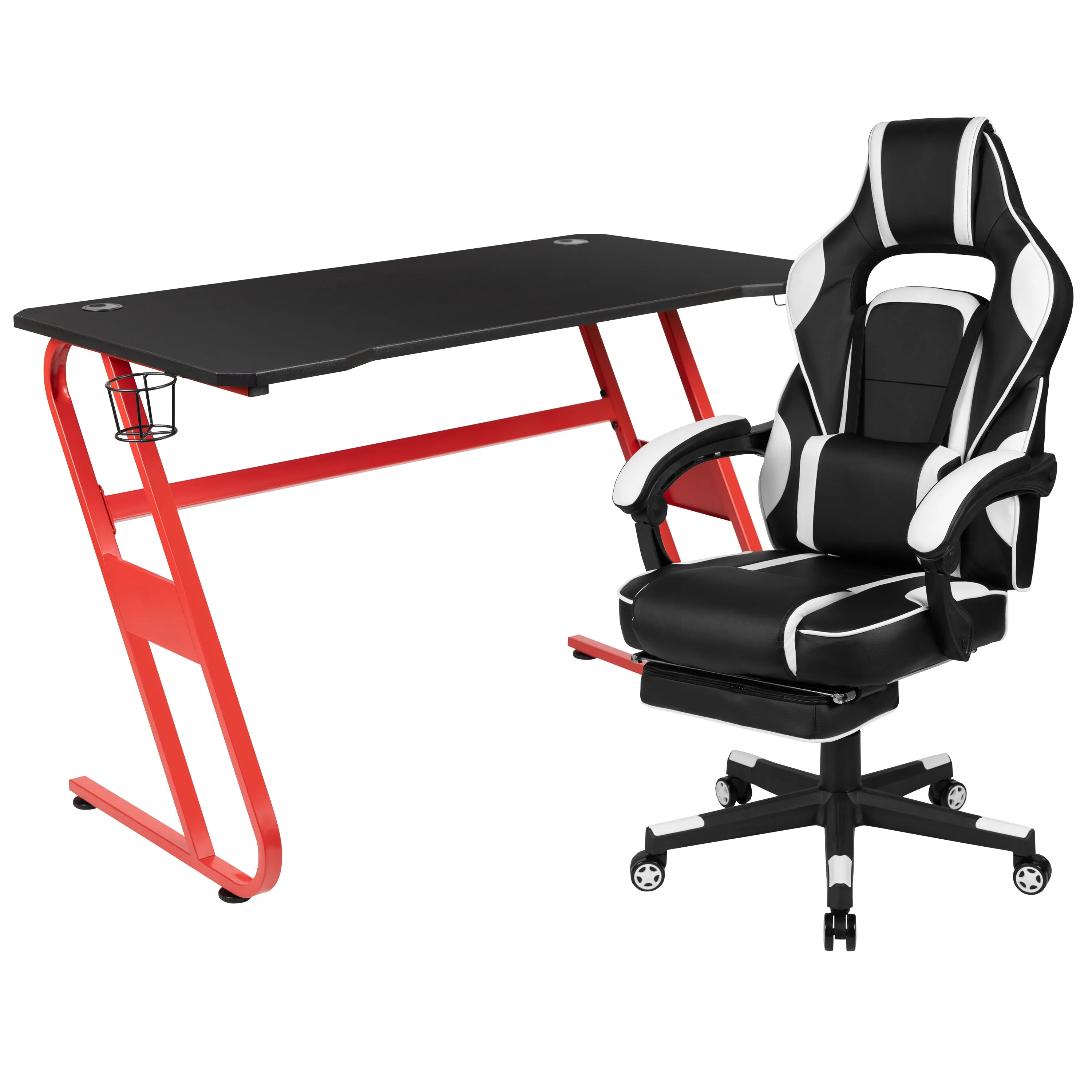 Red Gaming Desk & Chair Set BLN-X40RSG1030-WH-GG