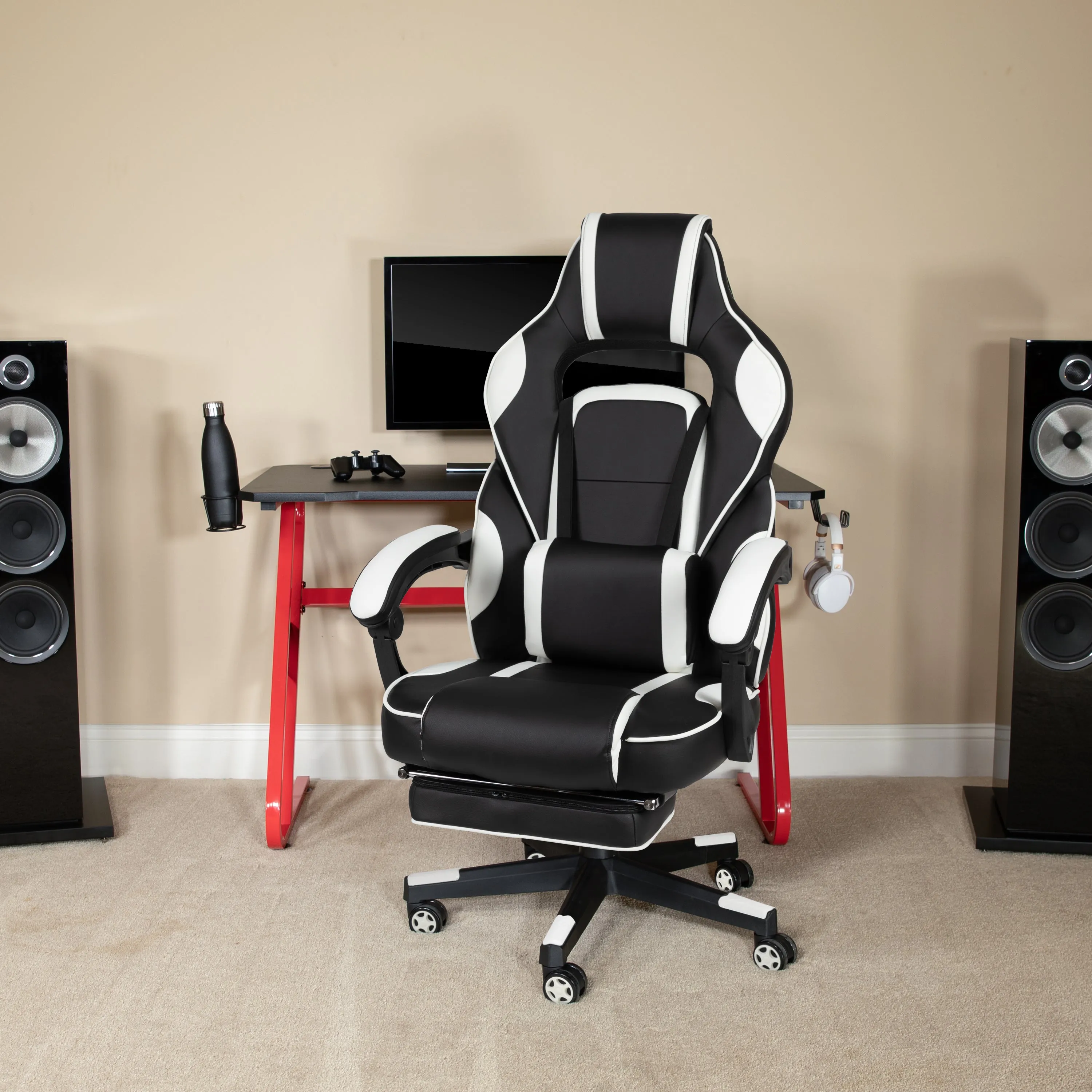 Red Gaming Desk & Chair Set BLN-X40RSG1030-WH-GG