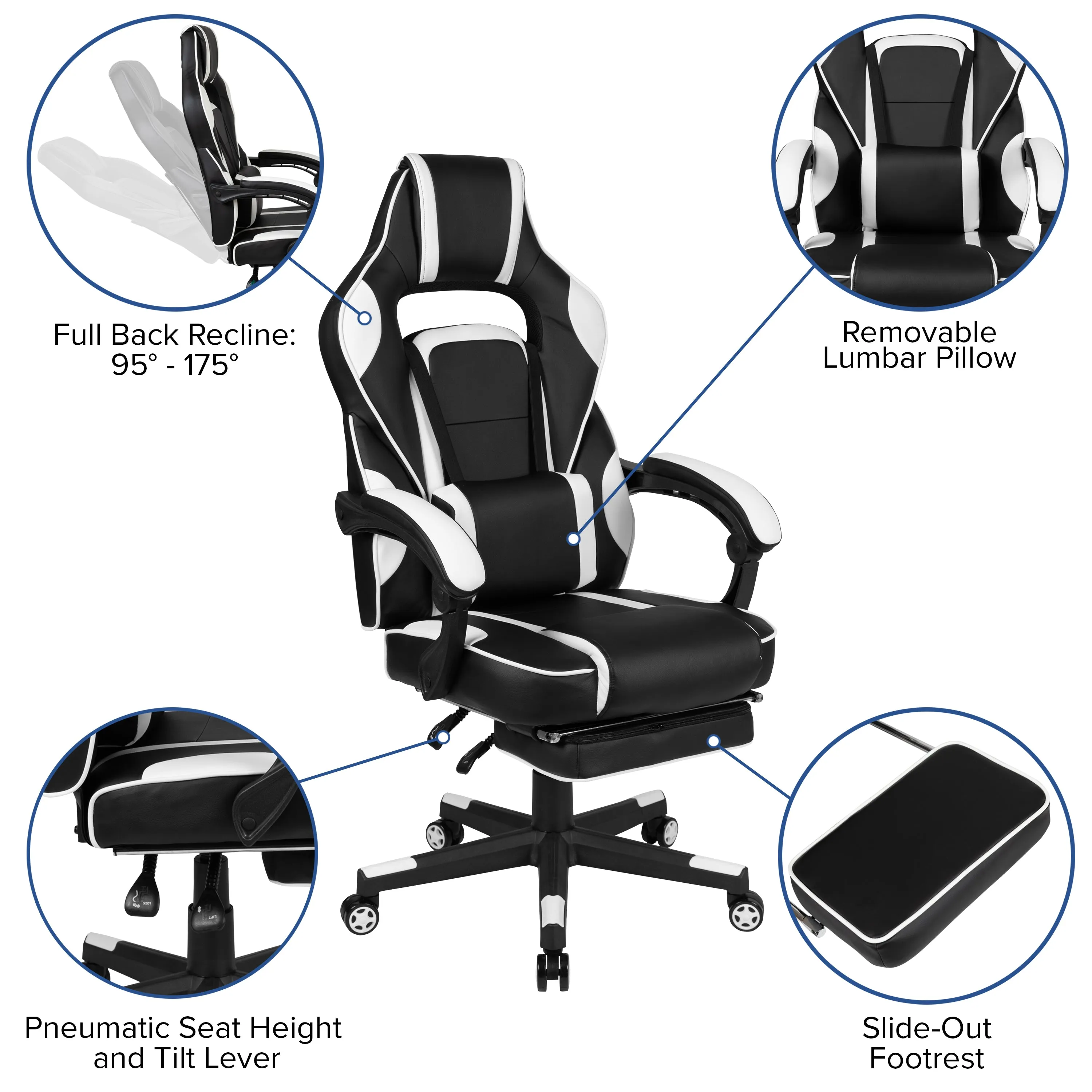 Red Gaming Desk & Chair Set BLN-X40RSG1030-WH-GG