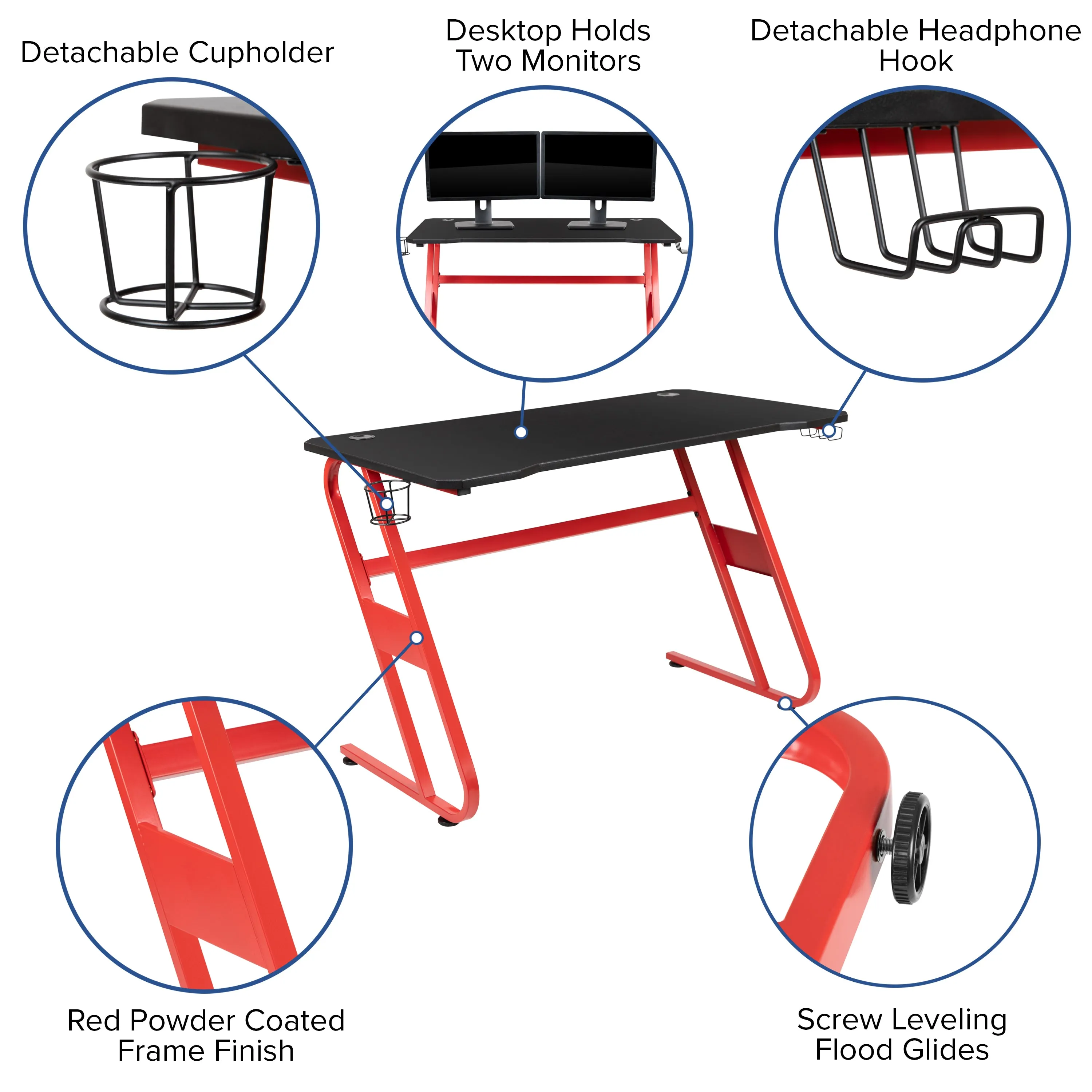 Red Gaming Desk and Chair Set BLN-X10RSG1030-BL-GG