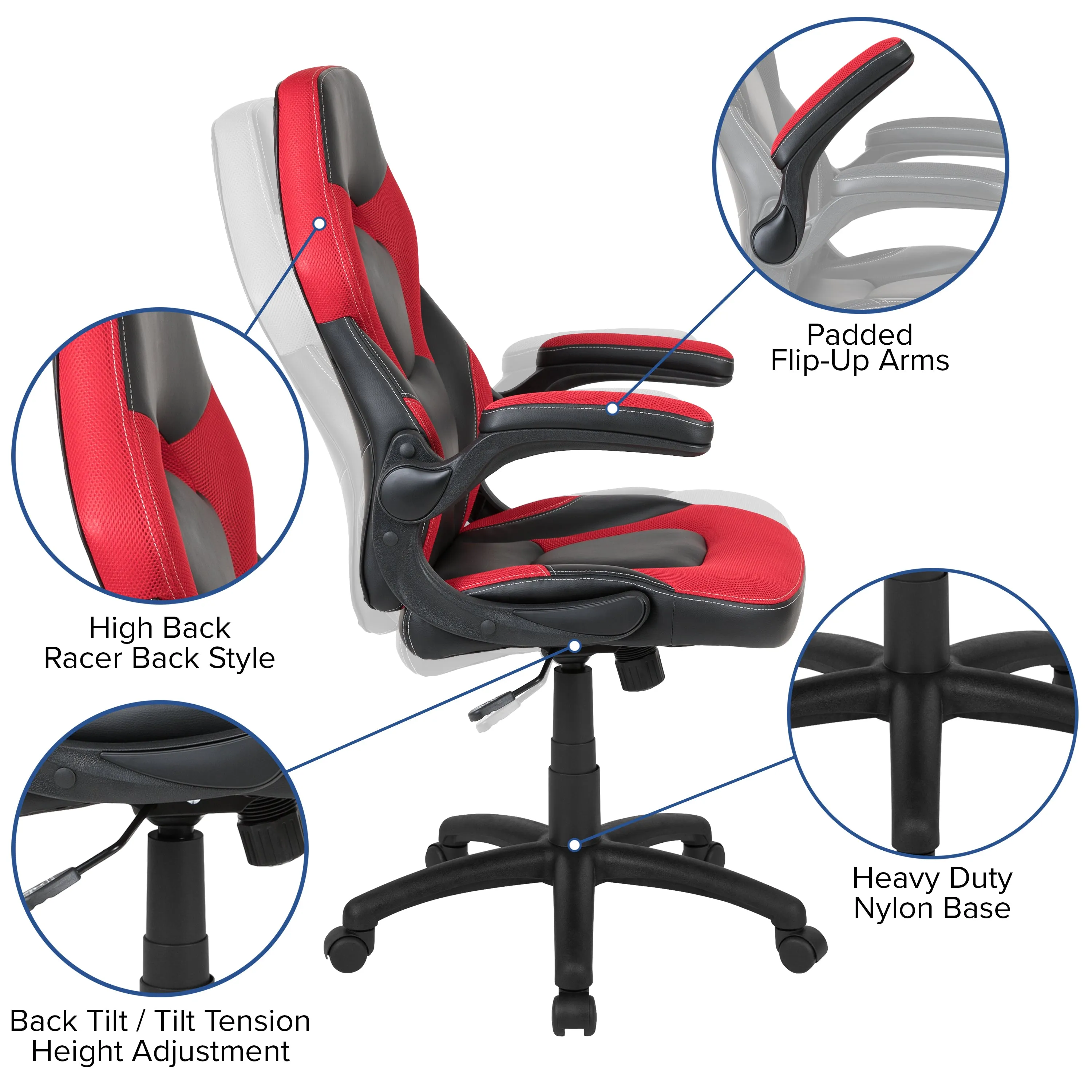 Red Gaming Desk and Chair Set BLN-X10RSG1030-RD-GG