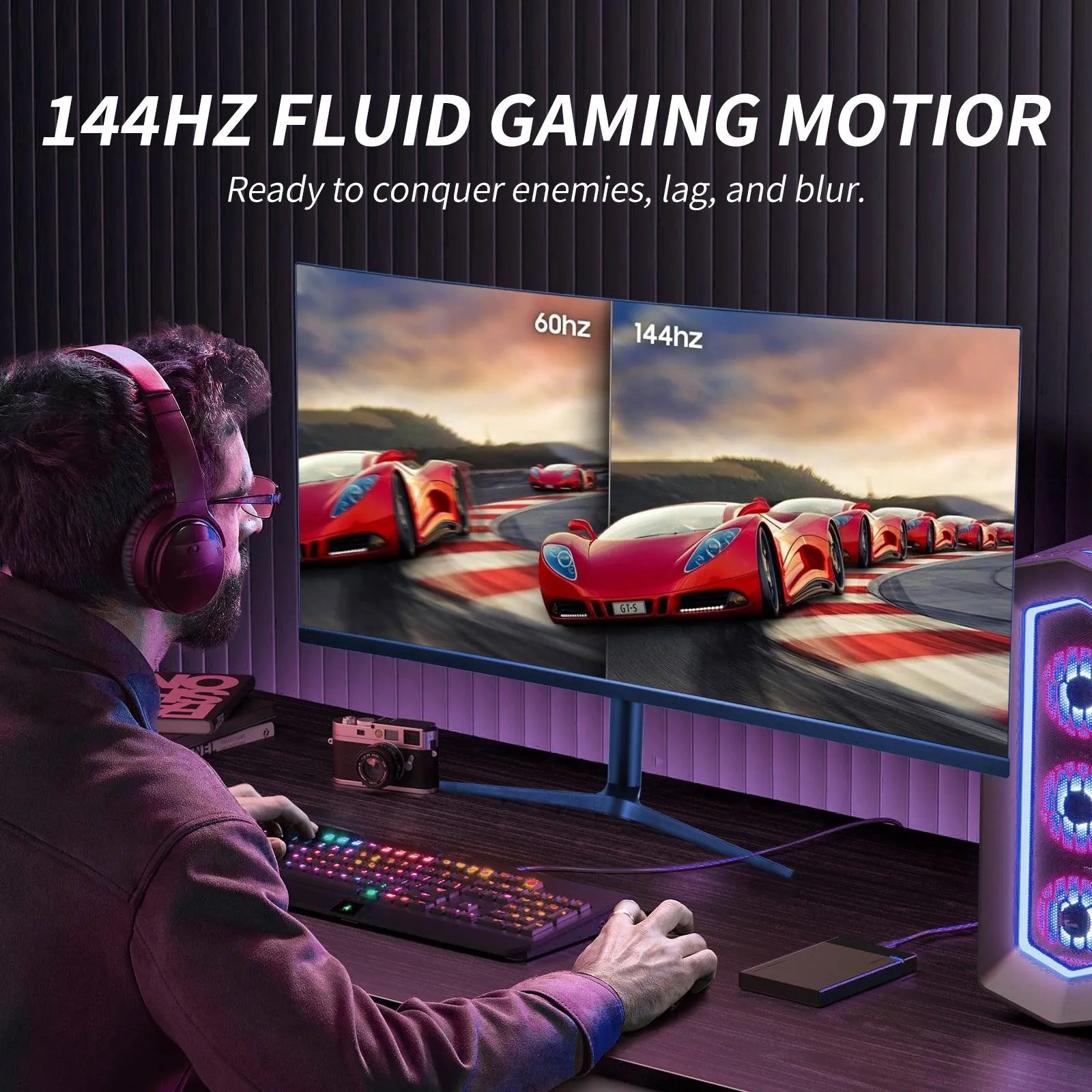 Rehisk RE-344KV2 - 34-Inch Curved Computer Monitor - Immersive Viewing Experience