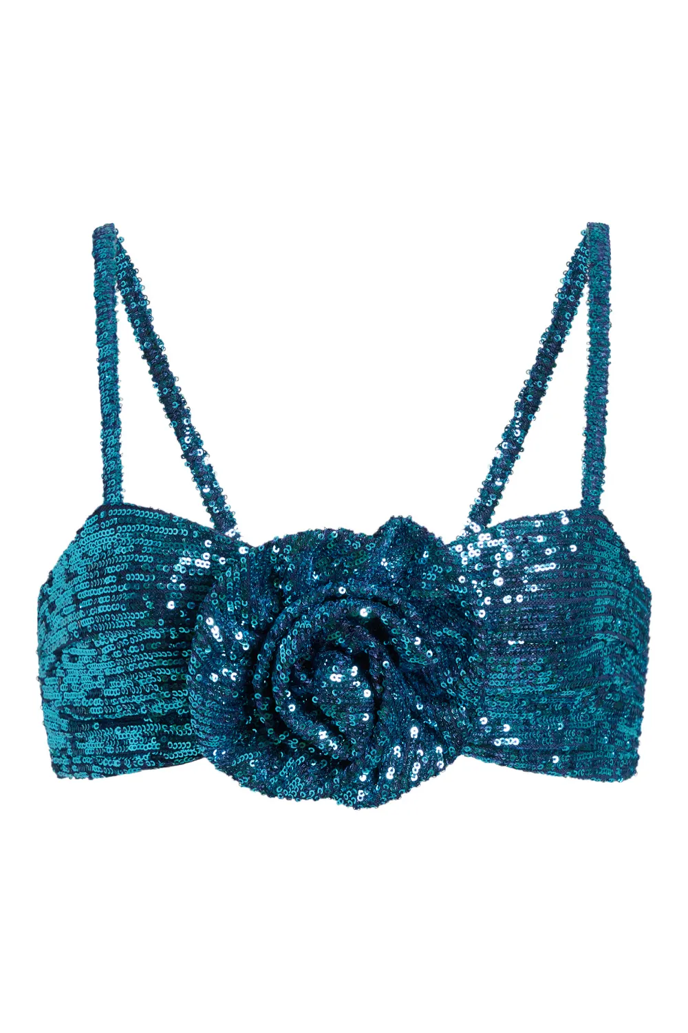 ROSETTE SEQUIN BRALETTE TOP
