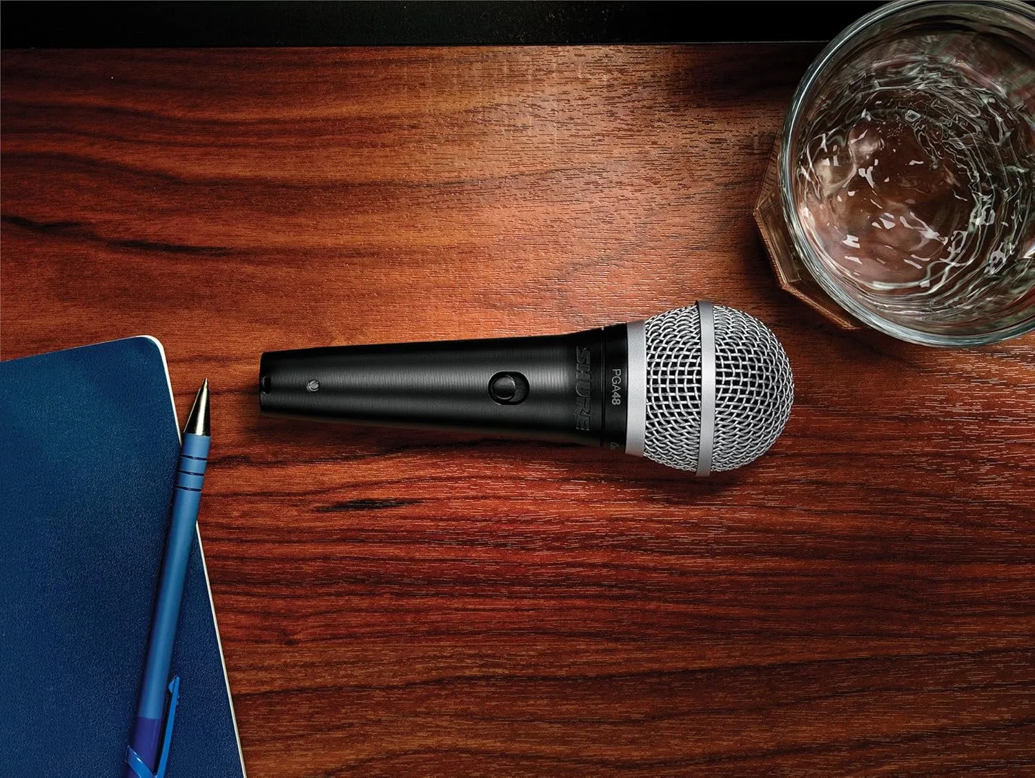 Shure PGA48 Dynamic Microphone - Handheld Mic for Vocals with Cardioid Pick-Up Pattern, Discrete On/Off Switch, 3-Pin XLR Connector, 15' Xlr-To-Qtr Cable, Stand Adapter and Zipper Pouch (PGA48-QTR)
