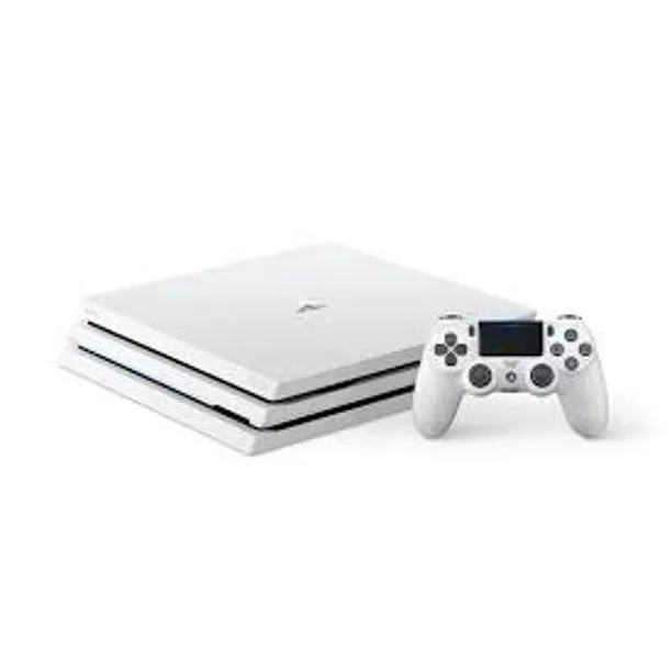 Sony PlayStation 4 Pro Glacier 1TB Gaming Consol White with BOLT AXTION Bundle Refurbished