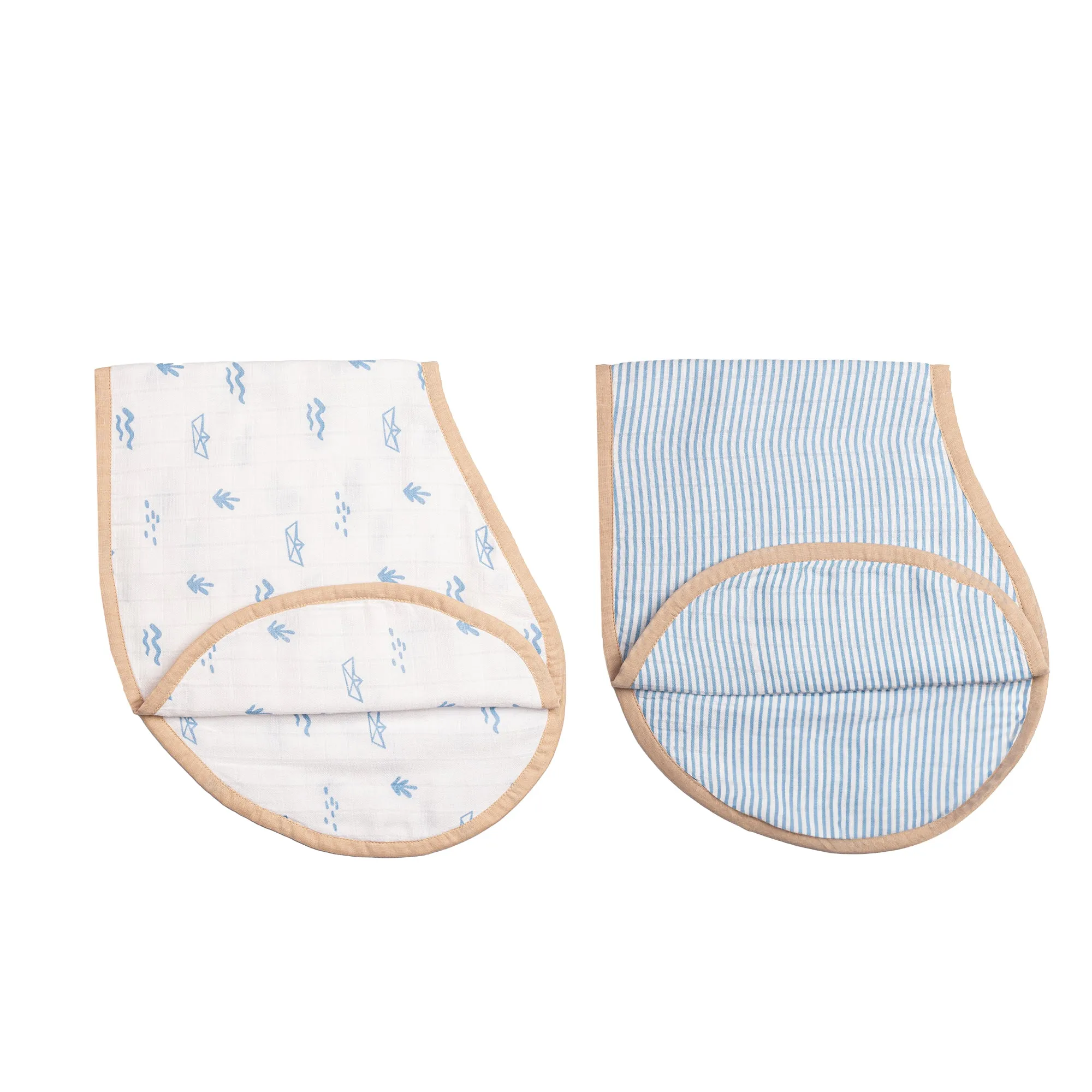 Swaddle & Burp Cloth Bib - Boat