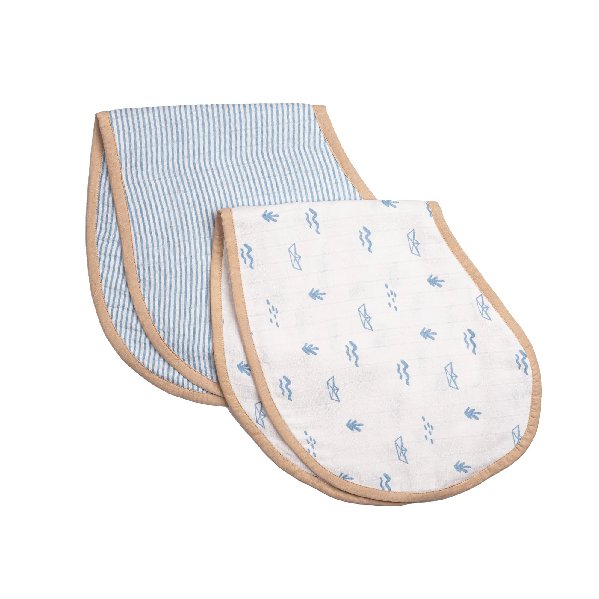 Swaddle & Burp Cloth Bib - Boat
