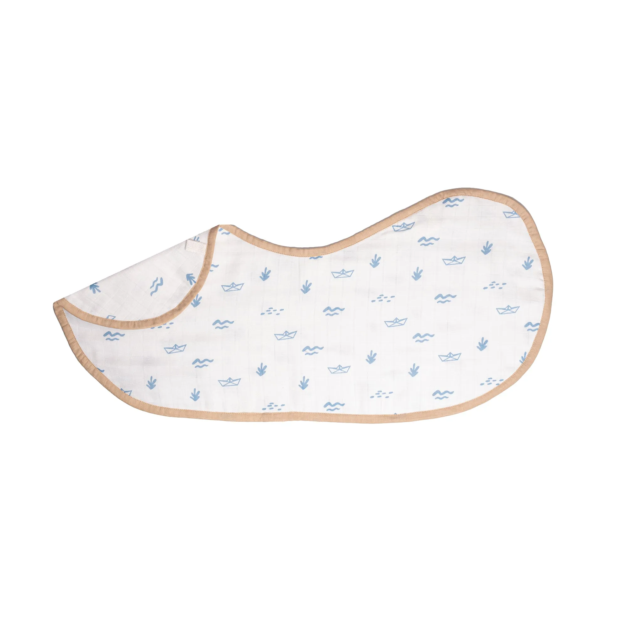 Swaddle & Burp Cloth Bib - Boat