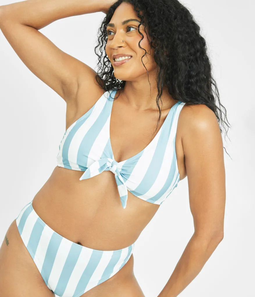 The Plunge Bralette & High Waist Swim Bundle: Cabana Stripe