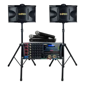 Ultra Elite Bundle with Mixing Amplifier, Speakers, SHURE BLX288 Microphones, and Accessories (4 items)
