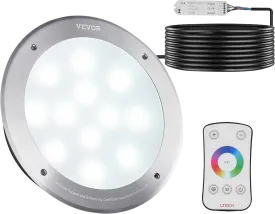 Vevor LED Pool Light 10" 12V 40W Color Changing In-Ground Light with 100' Cord and Remote Control New