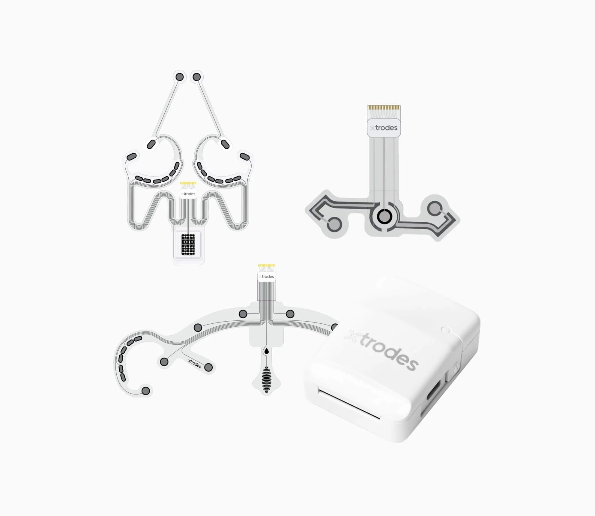 xtr Multi-electrode Patches Bundle (10x EEG₁₆, 10x EEG₁₂, 10x EXG₂) with data acquisition unit