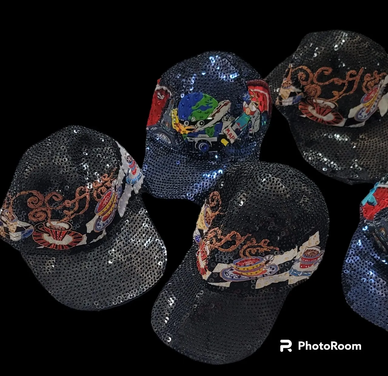 Y2k - beaded /sequence deadstock caps 124 pieces